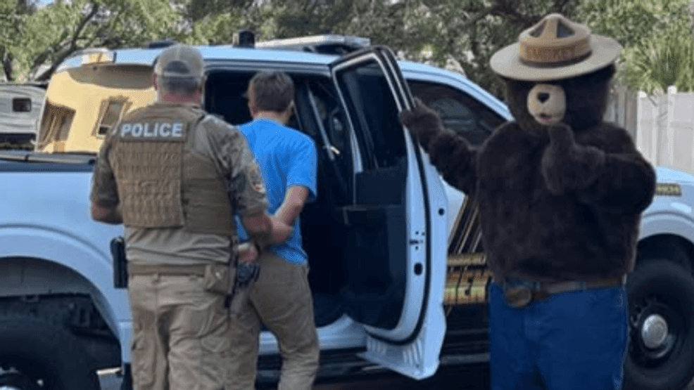{p}Simpson posted a photo of "Smokey Bear himself" helping collar the culprit — a nod to the bear’s longstanding role as America’s wildfire prevention icon and unofficial forest guardian.(Florida Agriculture Commissioner Wilton Simpson){/p}