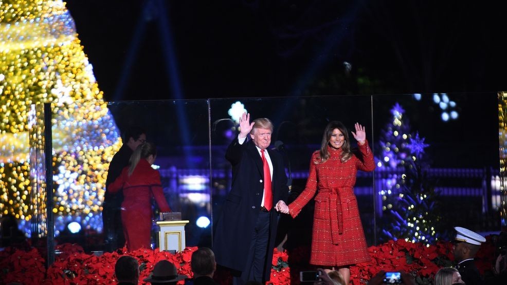 WASHINGTON, DC - NOVEMBER 30: President Donald Trump and the first lady Melania Trump attend the 95th annual National Christmas Tree Lighting held by the National Park Service at the White House Ellipse in Washington, D.C., November 30, 2017. The Beach Boys, Wynonna, The Texas Tenors, Craig Campbell were among the artists who provided the entertainment. (Photo by Astrid Riecken/Getty Images)