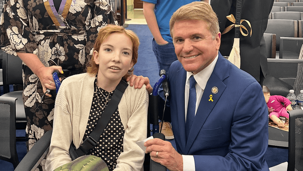 16 year old Mikaela Naylon and Congressman Michael McCaul were working together to pass the Give Kids A Chance Act prior to her death, October 29, 2025.{ } Photo: Congressman Michael McCaul