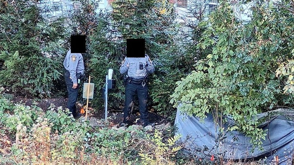 A photo included in the lawsuit filed Monday, Feb. 9, 2026, against Gov. Josh Shapiro and his wife Lori, shows two Pennsylvania State Police troopers standing on the disputed property. CBS 21 has covered the troopers' faces for privacy reasons.{ }