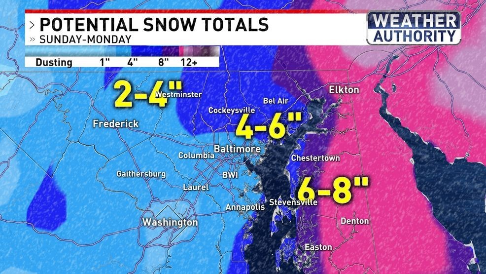 Potential Snowfall Totals