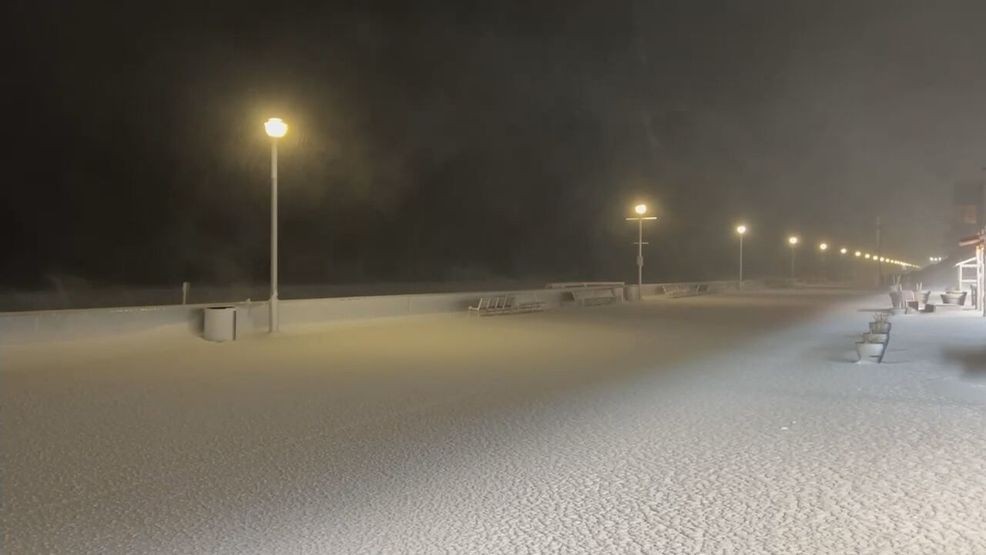 A blizzard hit Maryland's Ocean City for the first time in four years on Feb. 22 and 23, 2026. (7News){p}{/p}