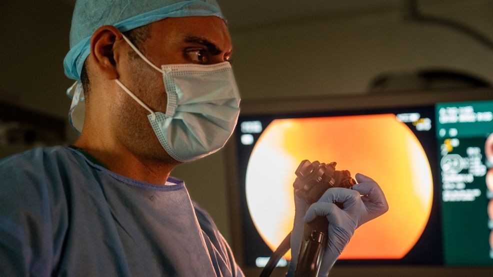 FILE - An Air Force gastroenterologist maneuvers an endoscope during a colonoscopy Sept. 19, 2025. (U.S. Air Force photo by Andrea Jenkins)