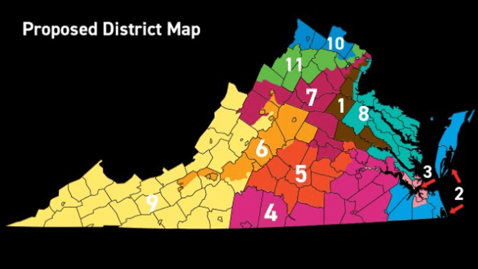 VA Democrats' redistricting map proposal (WSET)
