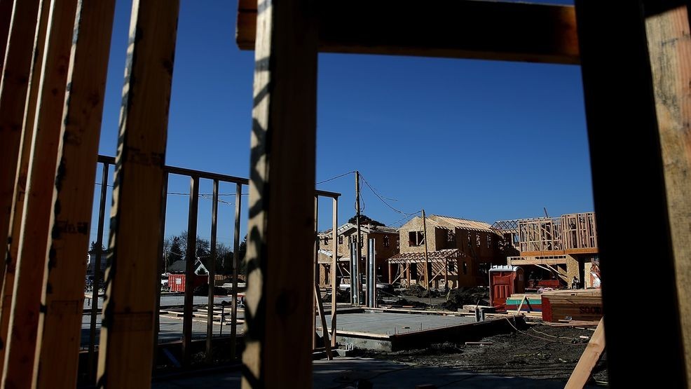 New homes are seen under construction at a housing development on January 21, 2015 in Petaluma, California.{ } (Photo by Justin Sullivan/Getty Images)
