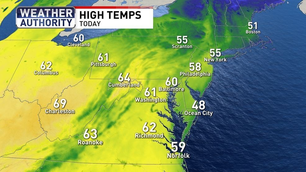 High Temps Sunday