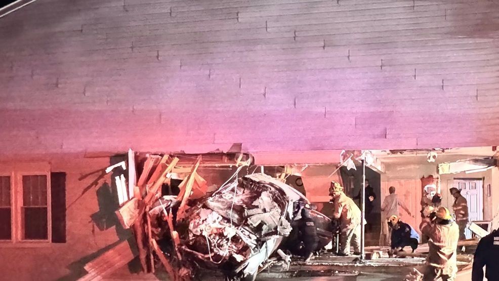 Technical rescue crews with the Montgomery County Fire and Rescue Service responded to the 13600 block of Palmetto Circle for a crash involving a vehicle that struck a building on March 12, 2026. (MCFRS)