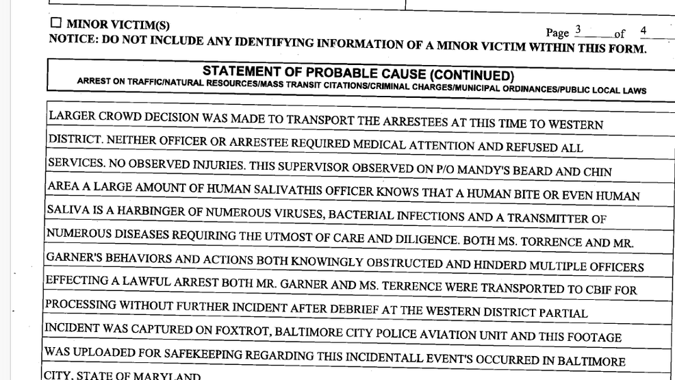 Charging documents for Ashley Torrence. (WBFF){p}{/p}
