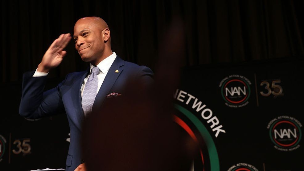 NEW YORK, NEW YORK - APRIL 09: Wes Moore, Governor of the State of Maryland and a potential future presidential candidate, greets supporters during the National Action Network (NAN) annual convention on April 09, 2026, in New York City. The 2026 annual convention of NAN brings politicians, civil rights leaders, community advocates, and others together for four days of discussions and panels.  (Photo by Spencer Platt/Getty Images)