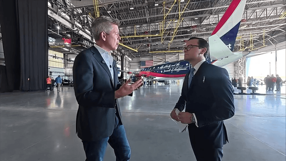 U.S. Transportation Secretary Sean Duffy spoke exclusively with Maryland's Gary Collins on Monday, April 27, 2026, at the Southwest Maintenance Facility at Baltimore/Washington Thurgood Marshall Airport in Baltimore, Md. The interview was about the shooting at the White House Correspondence Dinner, where, according to the suspected shooter's manifesto, he targeted President Donald Trump and other cabinet members. (Ben Otte/WBFF){br}