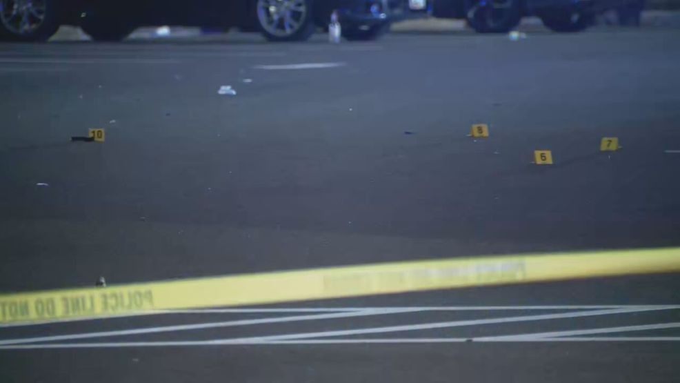Five people were injured in a shooting and a separate stabbing near the Laurel Shopping Center along Baltimore Avenue, in Laurel, Maryland, on May 6, 2026. (Noel Chavez/7News)