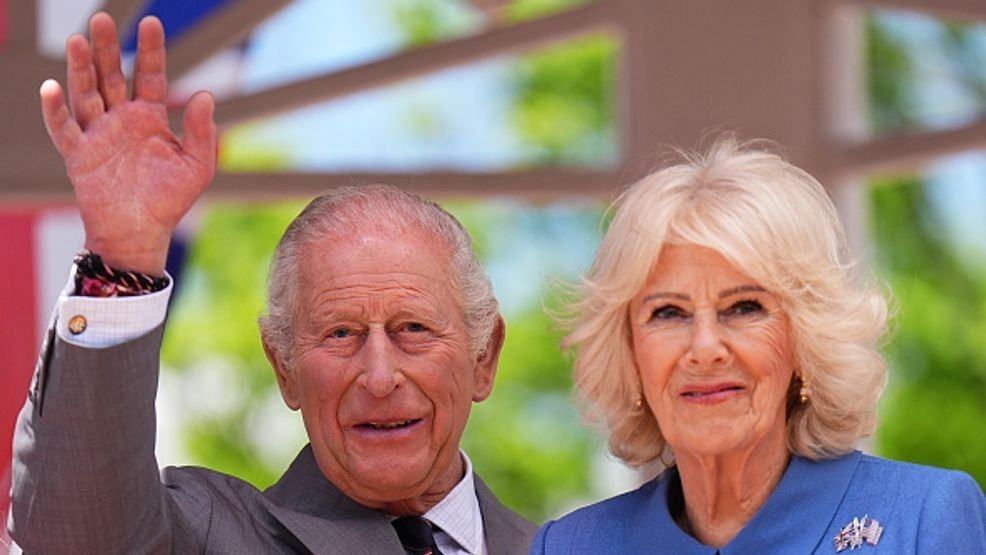 FRONT ROYAL, VIRGINIA - APRIL 30: King Charles III and Queen Camilla attend a community block party and pot luck celebrating America's 250th 'birthday', on day four of the State Visit of King Charles III and Queen Camilla to the United States of America, on April 30, 2026 in Front Royal, Virginia. King Charles III and Queen Camilla visited the nation's capital, New York City, and Virginia during the trip arranged to celebrate the United States of America's 250th anniversary of its independence. (Photo by Aaron Chown-Pool/Getty Images)
