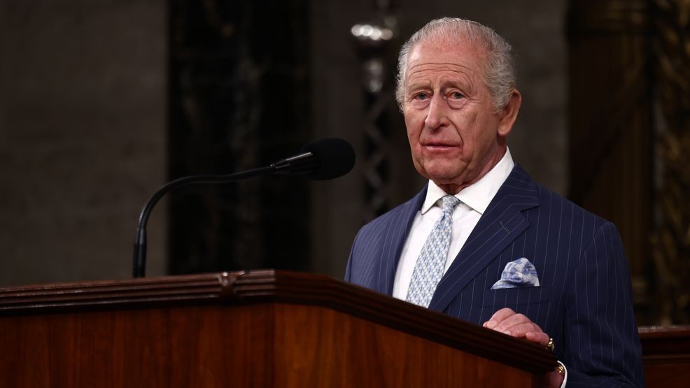 WASHINGTON, DC - APRIL 28: Britain's King Charles III addresses a Joint Meeting of Congress at the U.S. Capitol during day two of the State Visit of King Charles III and Queen Camilla to the United States of America on April 28, 2026 in Washington, DC. In his first visit to the U.S. as the British monarch, King Charles III is addressing Congress as part of a multi-day trip to the nation's capital, New York City, and Virginia celebrating the United States of America's 250th anniversary of its independence. (Photo by Henry Nicholls-Pool/Getty Images)