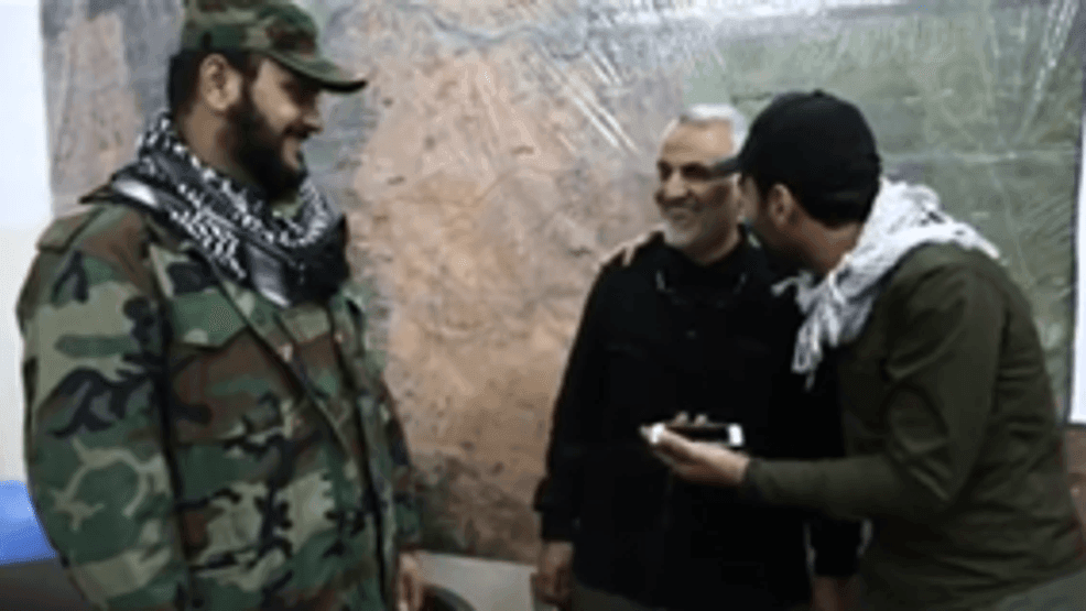 The Department of Justice says this photo shows Mohammad Baqer Saad Dawood al-Saadi with former Iranian military commander Qasem Soleimani. (Photo: Department of Justice)