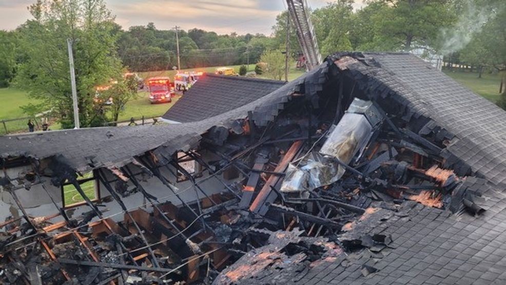 Fire damages unused Mt. Airy Mennonite church in Carroll County (Photo Credit - Office of the State Fire Marshal)