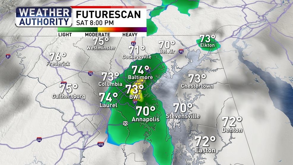 Saturday rain chance