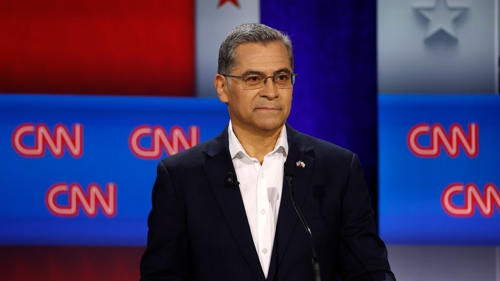 MONTEREY PARK, CALIFORNIA - MAY 05: California gubernatorial candidate former U.S. Secretary of Health and Human Services Xavier Becerra looks on during a CNN California Governor Primary Debate at East Los Angeles College on May 05, 2026 in Monterey Park, California. CNN hosted a debate with seven of the top contenders in the race for California Governor. The debate was moderated by CNN anchors Kaitlan Collins and Elex Michaelson.  (Photo by Justin Sullivan/Getty Images)