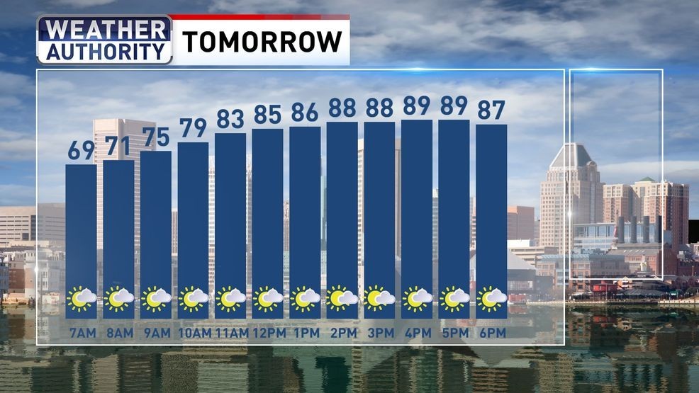 Hourly conditions for Tuesday