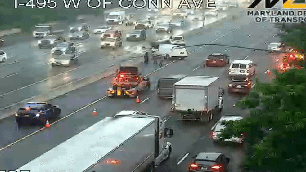 An early Tuesday morning crash is causing delays on the Inner Loop in Montgomery County, Maryland, on July 7, 2026. (MDOT)