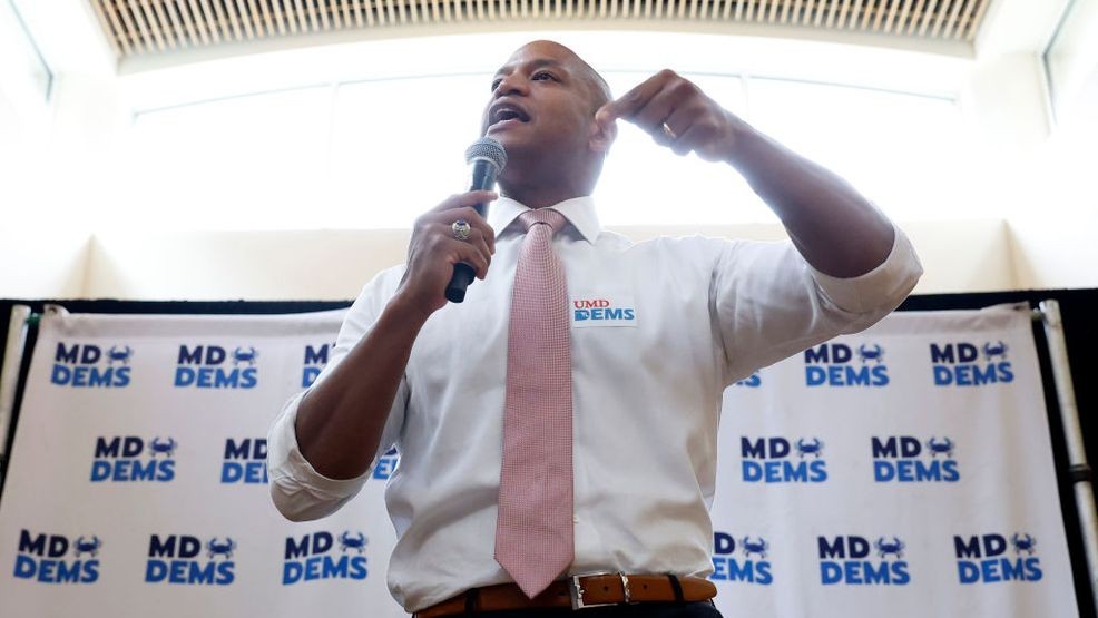 COLLEGE PARK, MARYLAND - OCTOBER 26: Maryland Democratic gubernatorial nominee Wes Moore addresses a campaign rally at the Stamp Student Union on the campus of the University of Maryland on October 26, 2022 in College Park, Maryland. An Army veteran, television host and former investment banker, Moore, who is leading Republican nominee Dan Cox, would be the first Black governor of Maryland if elected in November. (Photo by Chip Somodevilla/Getty Images)