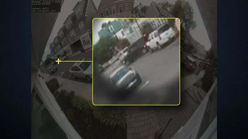 Security camera footage obtained exclusively by Spotlight on Maryland showed that Maryland Sen. C. Anthony Muse, D-Prince George's County, took several minutes to park his vehicle after hitting a parked vehicle a block away. The Maryland lawmaker ultimately parked his car into a tree. (Spotlight on Maryland/WBFF)
