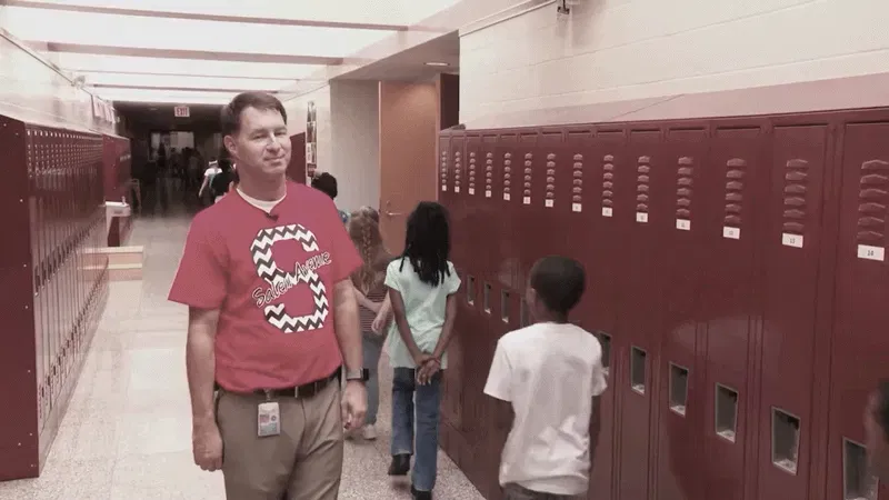 {em}Late Principal Thomas Garner inside then Salem Avenue Elementary School (WBFF){/em}