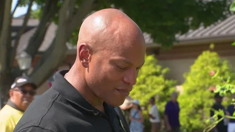 Maryland Gov. Wes Moore stops at the Maryland State Fair in Timonium, Md., on Friday, September 4, 2026, as part of his "Delivering for Maryland" tour. (Ben Otte/WBFF)