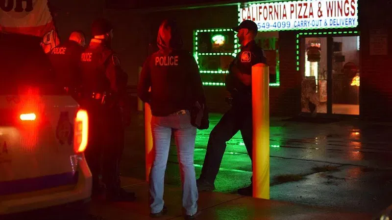 Baltimore County Police respond to commercial crimes in the Dundalk area on Saturday. (WBFF / Maggie Ybarra)