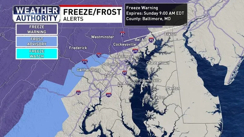Frost/freeze warning