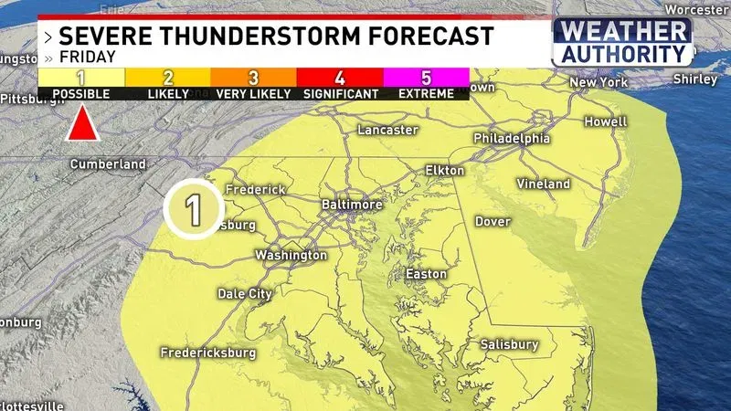 Storm chance Friday