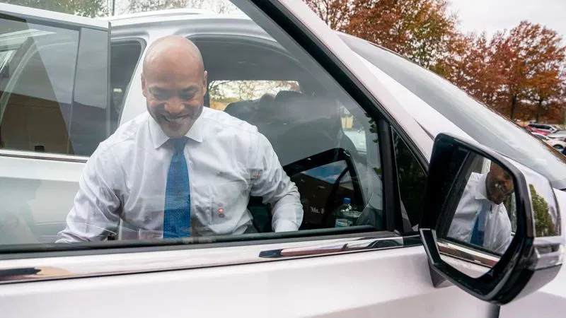 CLINTON, MD - NOVEMBER 05: Democratic Gubernatorial Candidate Wes Moore attends church service at Mt. Ennon Baptist Church on November 6, 2022 in Clinton, Maryland. Moore will face off against Trump-backed Republican Dan Cox in the general election on Tuesday. (Photo by Nathan Howard/Getty Images)