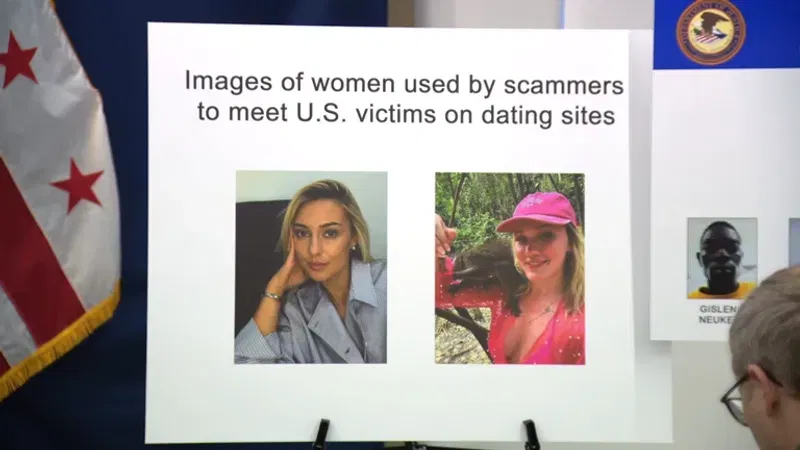 U.S. Attorney Jeanine Ferris Pirro announces charges against six people accused of running a cryptocurrency investment scam targeting Americans during a news conference in Washington on Tuesday, Oct. 27, 2026. (7News)