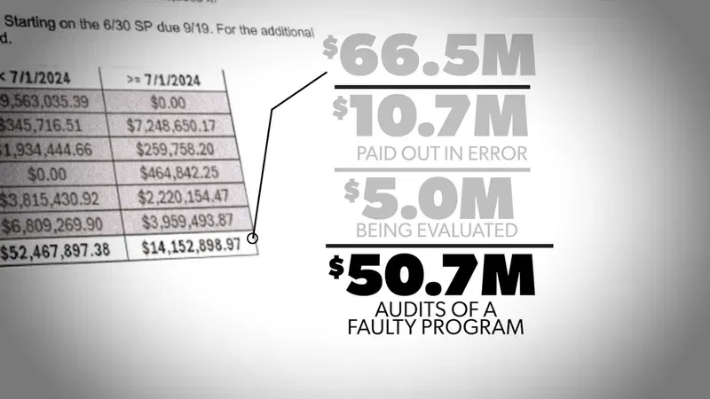 {em}The remaining $50.7 million was not deemed to be overpayment errors - but rather the result of audits that were auditing a faulty program (WBFF){/em}